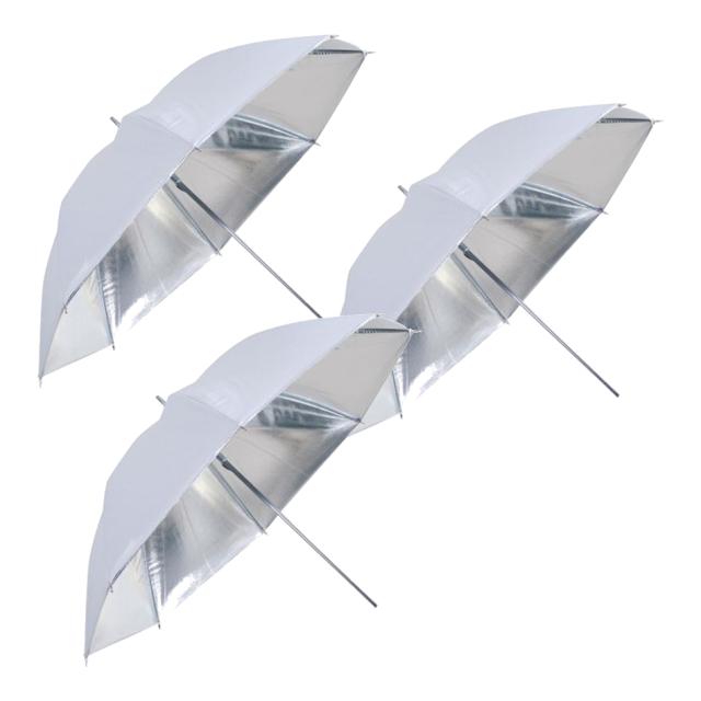 BRESSER SM-04 Reflective Umbrella white/silver 109 cm - 3 pcs 